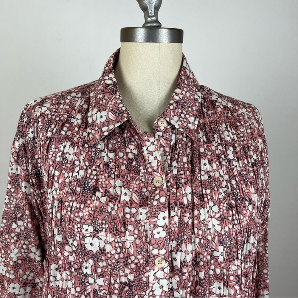 Anthropologie Pilcro The Sasha Smocked Boyfriend Buttondown Small - Picture 4 of 8